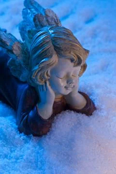 Angel in snow Stock Photos