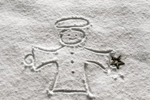 Angel in the snow 스톡 사진