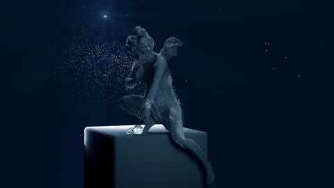 Angel statue covered with stardust Stock Footage 292230417