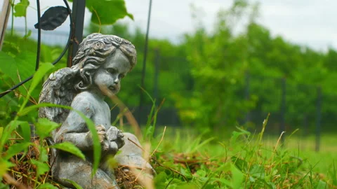 An angel statue in the garden 스톡 동영상 131122380