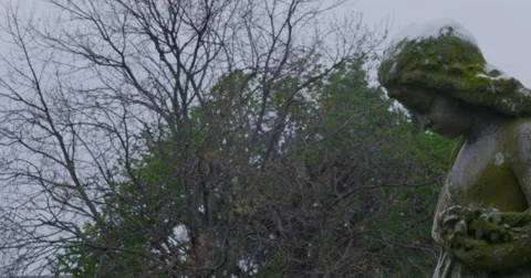 Angel Statue looking downward. Stock Footage 55019347