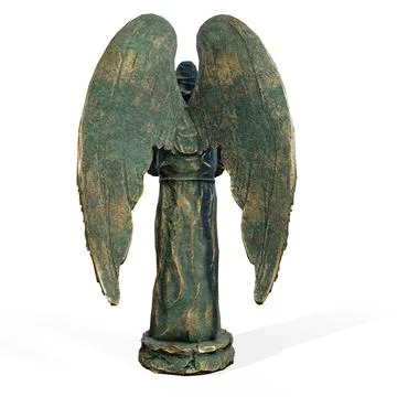 Angel statue with wings on isolated background Stock Illustration