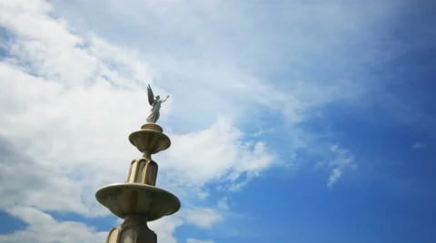 Angel Statues with clouds running background., 4K 4096x2304. Stock Footage 45955900