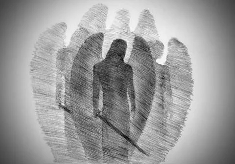 Angel with a sword Illustrazione stock