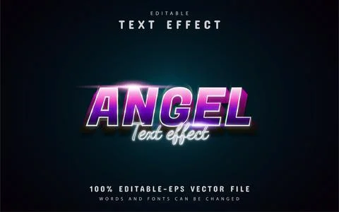 Angel text - gradient style text effect editable Stock Illustration