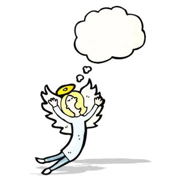 Angel with thougth bubble cartoon Illustrazione stock