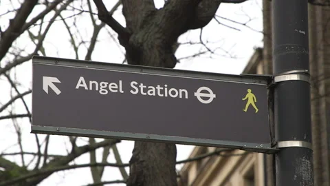 Angel Tube Station Sign Stock Footage
