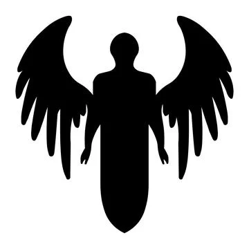 Angel vector black icon on white background Stock Illustration