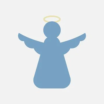 Angel vector icon isolated on white background Illustrazione stock