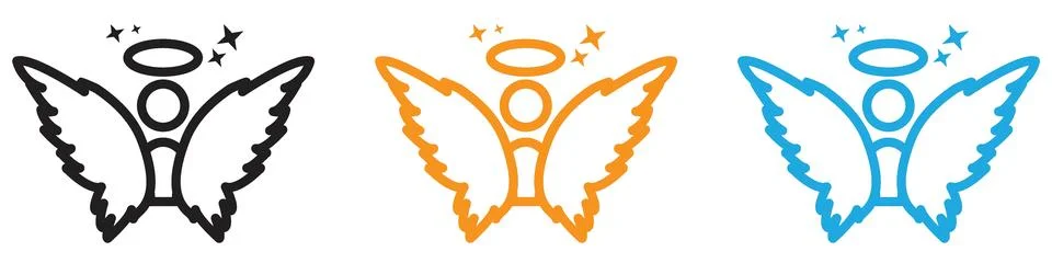 Angel vector logo set collection for web app ui Illustration