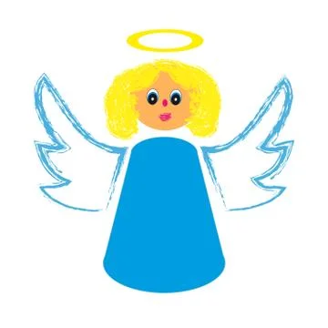Angel on white background Stock Illustration
