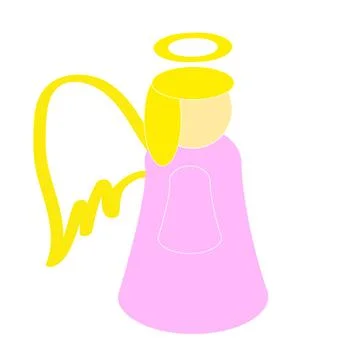 Angel on white background. Stock Illustration