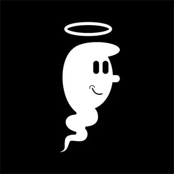 Angel White ghost. Good spook with Nimbus. Stock-Illustration