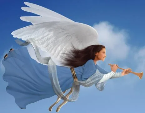 Angel on white Foto stock