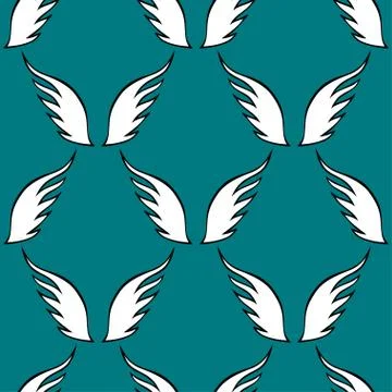 Angel white wings sketch pattern Stock Illustration