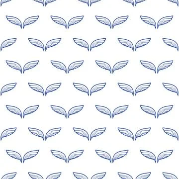 Angel white wings sketch pattern Stock Illustration