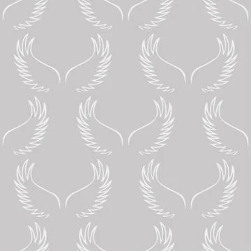 Angel white wings sketch pattern Stock Illustration