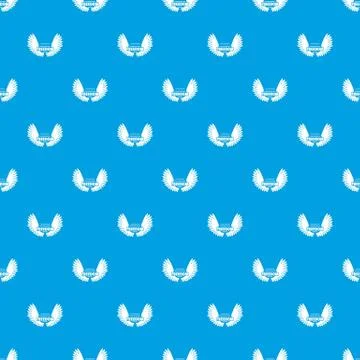 Angel wing pattern vector seamless blue Stock Illustration