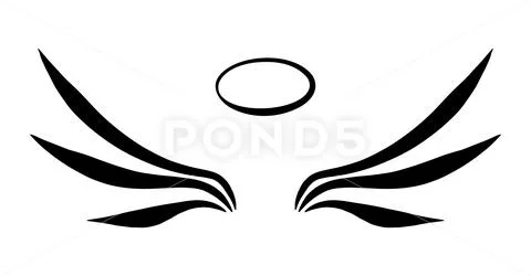 angel outline clip art black and white