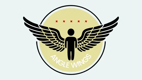 Angel Wings Approved circular emblem Stock Footage 320597907