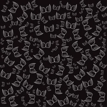 Angel wings black seamless pattern Stock Illustration