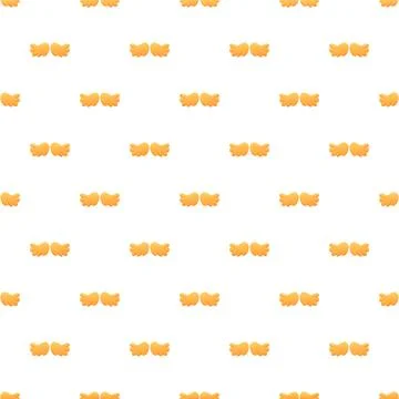 Angel wings cartoon pattern repeating on white background Stock Illustration