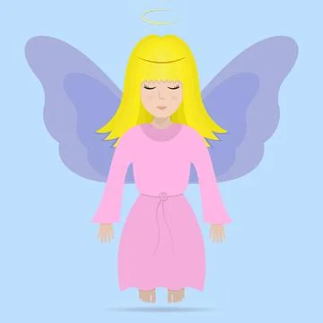 Angel with wings. Colored vector illustration. Illustrazione stock
