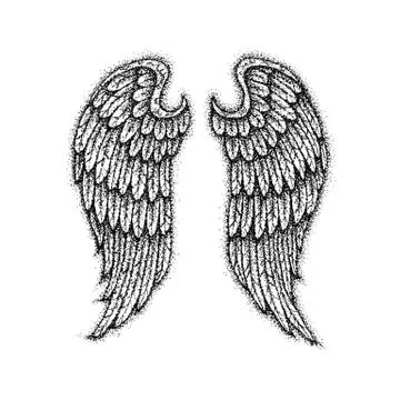 Angel Wings Dotwork Stock Illustration