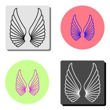 Angel wings. flat vector icon Stock Illustration