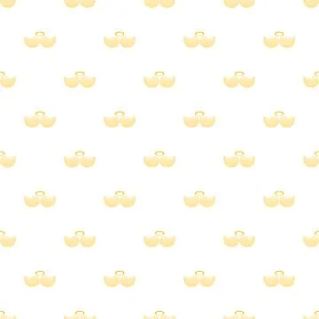 Angel wings with halo repeating pattern background Stock Illustration