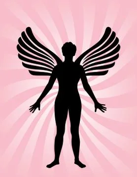 Angel with wings Stockillustratie