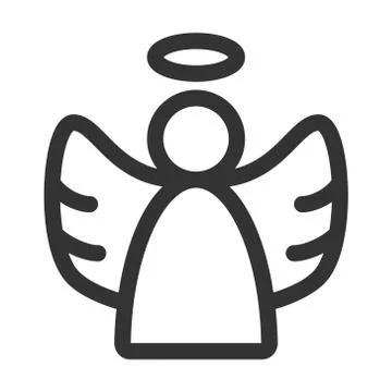 Angel with wings line icon. Vector illustration Stock Illustration