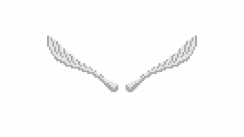 Angel wings in primitive retro pixel style Video stock 151813093