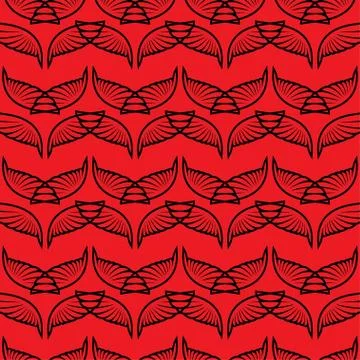 Angel wings red sketch pattern Stock Illustration