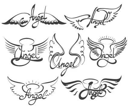 Angel Wings Set Stock Illustration