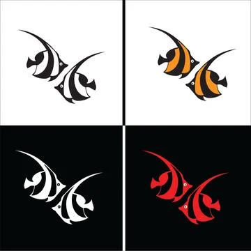 Angelfish icon set Stock-Illustration