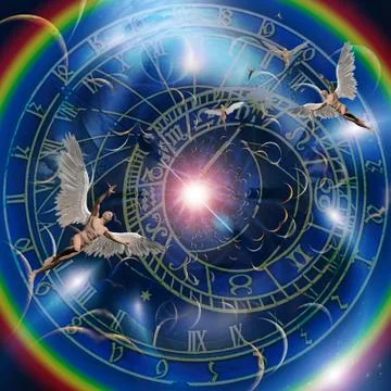 Angels and time Illustrazione stock