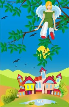 Angels are everywhere Stock Illustration