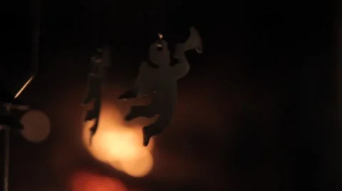 Angels are flying on the background of fire close range Stock Footage 57969071