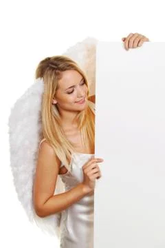 Angels at christmas with an empty table Stock Photos