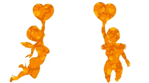 Angels collection. 21 loop animations. Alpha channel. Alpha matte. 4K. Stock Footage 79308327