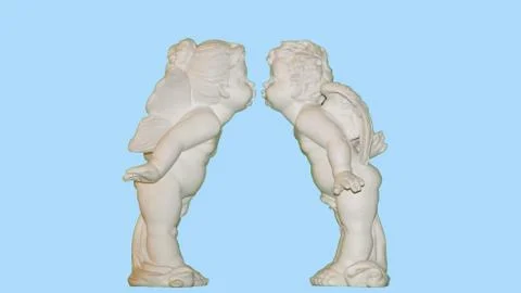 Angels on a green background Stock Photos