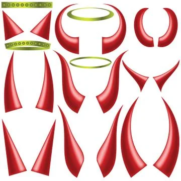 Angels halo and devils horns Stock Illustration