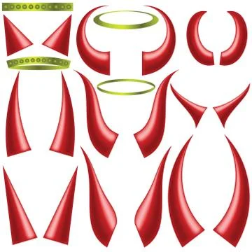 Angels halo and devils horns Stock Illustration