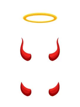 The Angel's Halo ring and Devil horns Stock Illustration