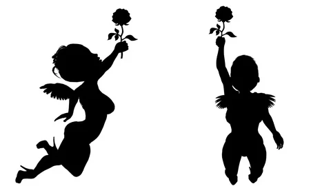 Angels pack. 21 loop animations. Alpha channel. Alpha matte. 4K. Stock Footage 79308527