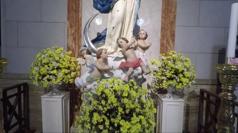 Angels Statues Inside Cathedral Basilica 