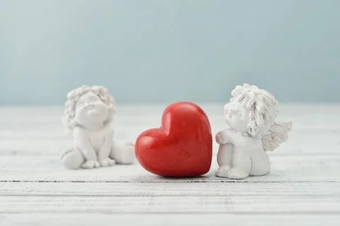Angels with stone heart Stock Photos