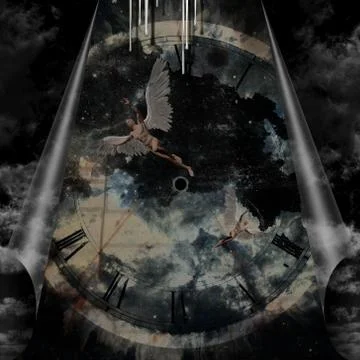 Angels in time Stock Illustration