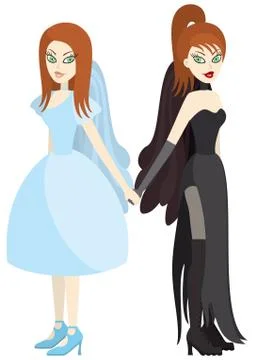 Angels twins Stock Illustration